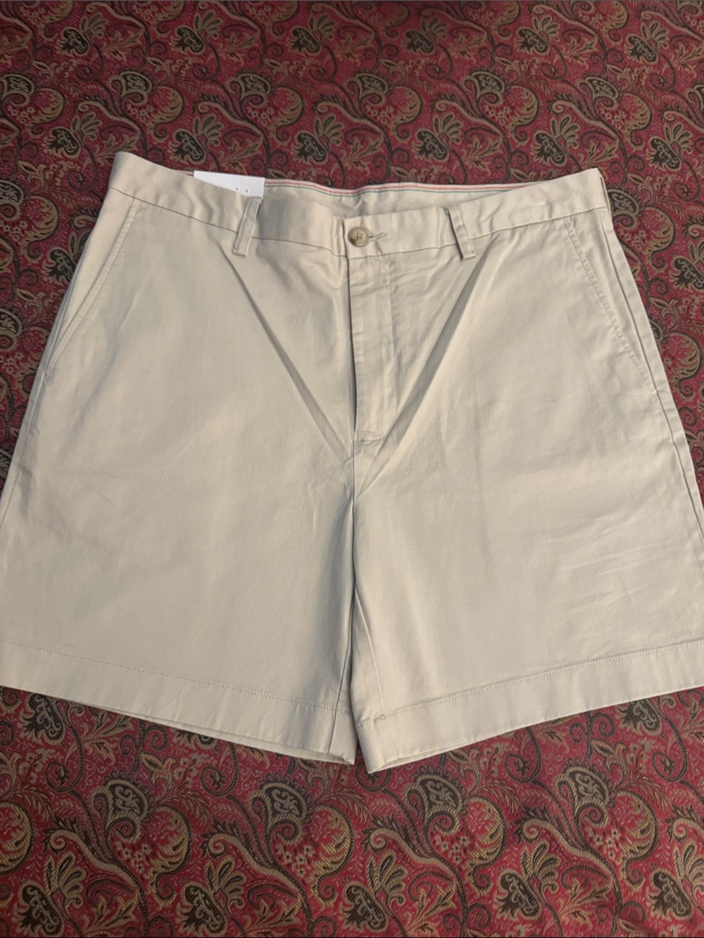 NWT/Southern Tide Men's/Channel Markers:Light Khaki Flat-Front Shorts 36"